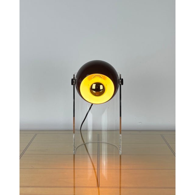 Space Age Brown Eyeball Spot Light with Acrylic Stand, 1970s For Sale - Image 18 of 18