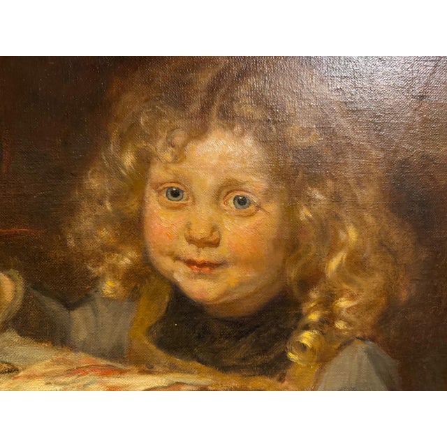 Heinrich Pforr, Portrait of Granddaughter Heidi Pforr, 1948, Oil Painting on Canvas, Framed For Sale - Image 9 of 12