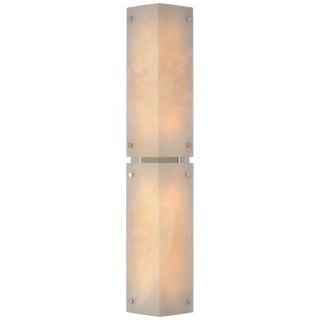 AERIN for Visual Comfort Signature Clayton 25" Wall Sconce in Alabaster & Polished Nickel For Sale