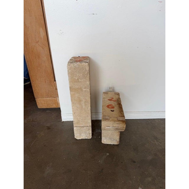 Petite 18th Century French Limestone Fireplace Mantel With Scrolled Corbels For Sale - Image 9 of 17