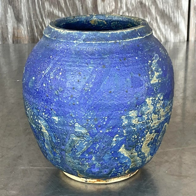 American Vintage Boho Signed Studio Pottery Vase For Sale - Image 3 of 5