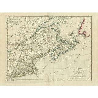 Antique Map of the Northeastern United States and Canada by Tardieu, 1802 For Sale