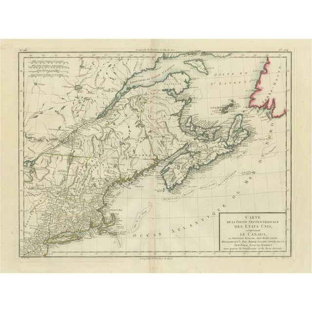 Antique Map of the Northeastern United States and Canada by Tardieu, 1802 For Sale