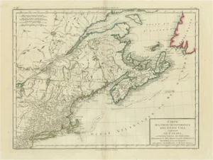 Antique Map of the Northeastern United States and Canada by Tardieu, 1802