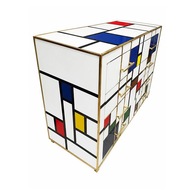 Four-Drawer Murano Glass Chest of Drawers, 1980s For Sale - Image 4 of 5