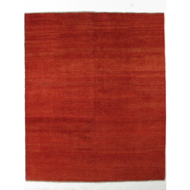 Contemporary Vintage Hand-Knotted Persian Gabbeh Rug 8'10" X 11'8" For Sale - Image 3 of 7