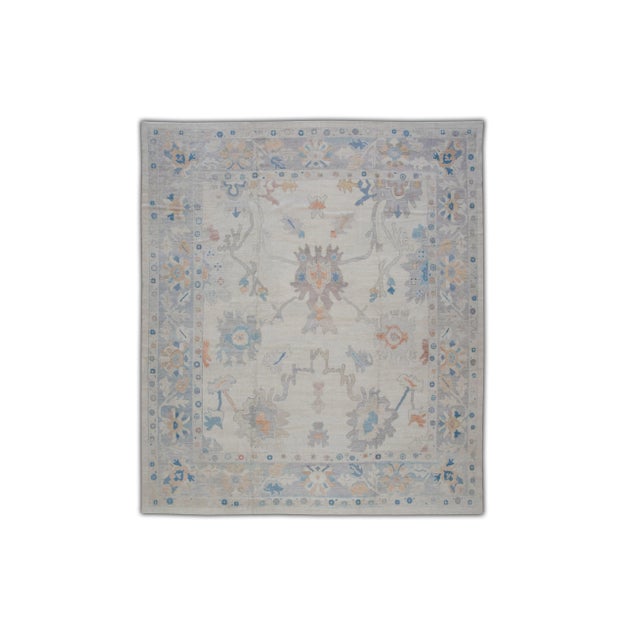 Square Modern Turkish Oushak Rug 11'4" X 12'11" For Sale In Houston - Image 6 of 6