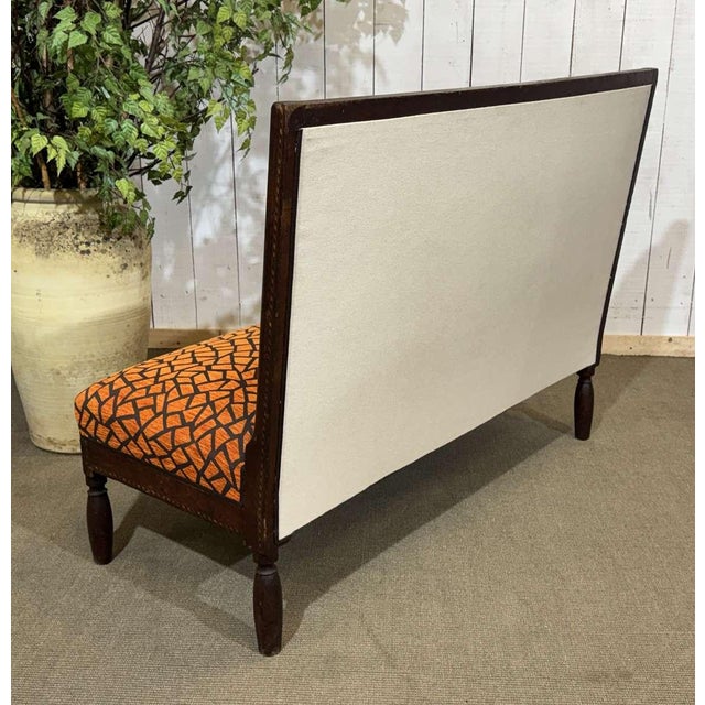 Bistro Bench in Upholstery and Fabric, 1930s For Sale - Image 11 of 14