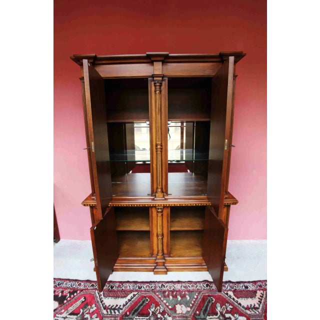 Wood Neoclassical Cabinet Decorated with Carvings For Sale - Image 7 of 8