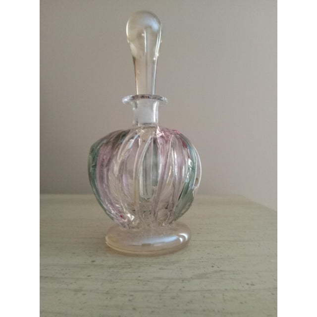 Vintage Ion Tamaian Signed Hand Blown Art Glass Perfume Bottle With Dauber For Sale - Image 9 of 17