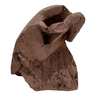 1960s Larry Mohr Abstract Terracotta Sculpture Signed Estate Mid Century Modern Art For Sale