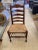 Beautiful set of 6 French oak ladderback dining chairs with sturdy frames and natural rush seats. The backs have 5 slats....