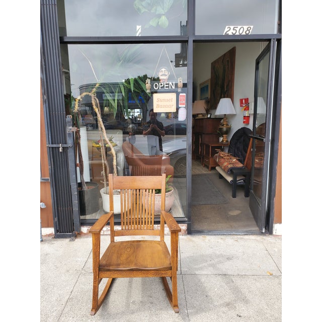 1920s Oak Rocking Chair For Sale - Image 12 of 12