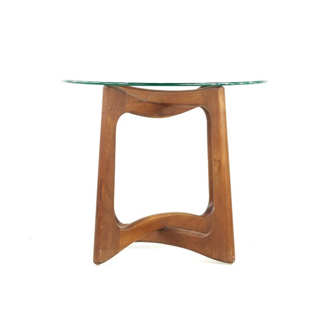 Mid 20th Century Adrian Pearsall Mid Century Walnut and Glass Side Tables - Pair For Sale - Image 5 of 12