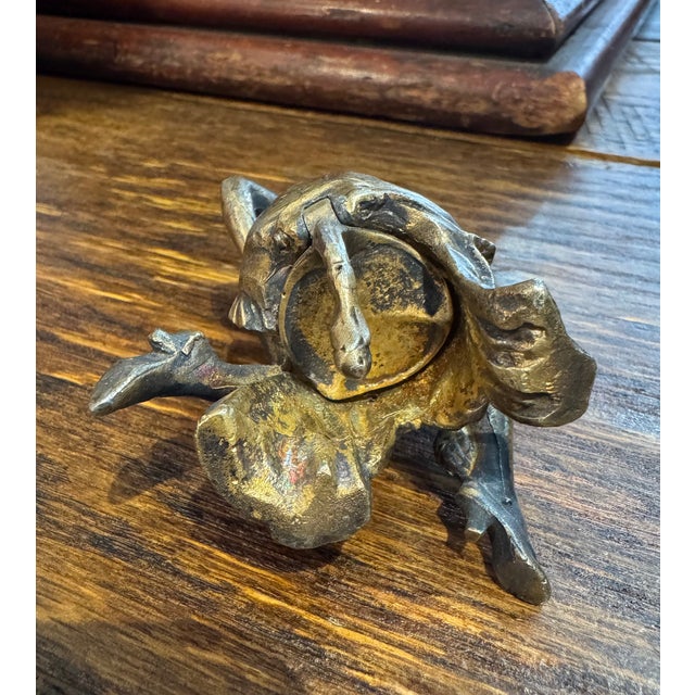 Bronze 19th Century Viennese Erotic Bronze: Beauty on Flip-open Stool For Sale - Image 8 of 8