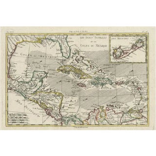 Engraving of the West Indies, Gulf of Mexico, Antilles, Caribbean, 1780s For Sale