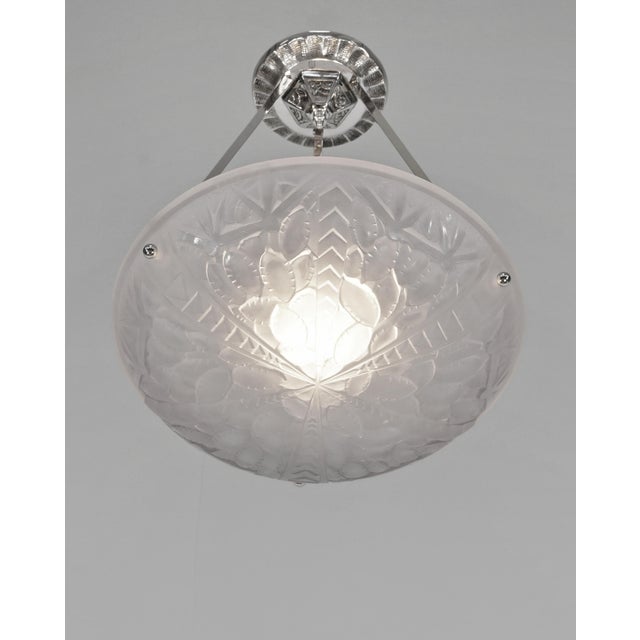 French Art Deco Pendant Light by Viarmé 1930 France For Sale - Image 4 of 11