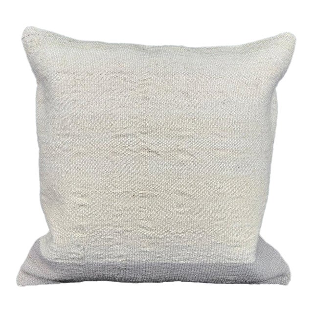 Turkish Hemp Pillow Cushion Natural Beige Light Gray Cushion Cover 20"x20" For Sale
