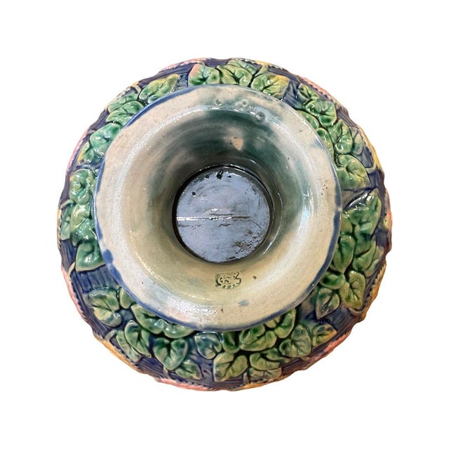 Traditional Late 19th Century Etruscan Floral Majolica Compote For Sale - Image 3 of 5