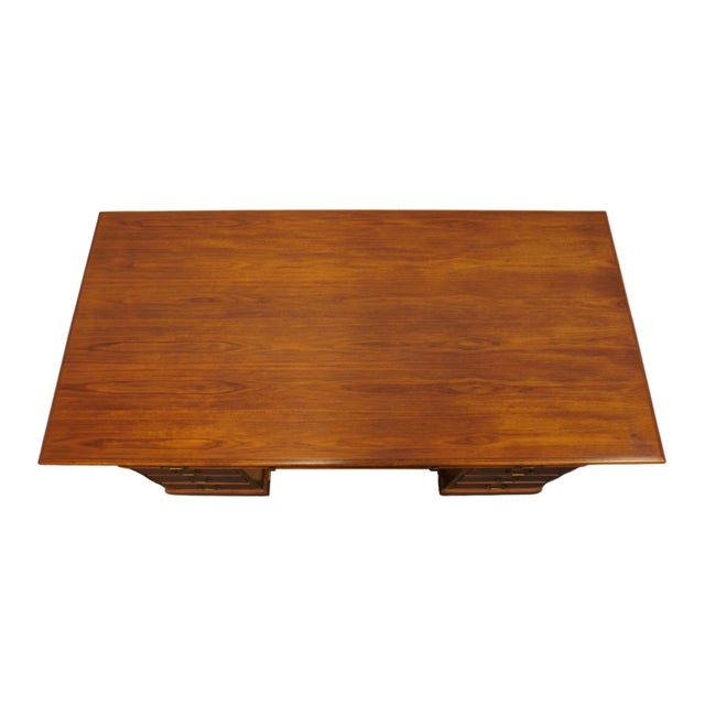Stow & Davis Stow & Davis Solid Walnut Contemporary Traditional 84" Executive Office Desk For Sale - Image 4 of 12