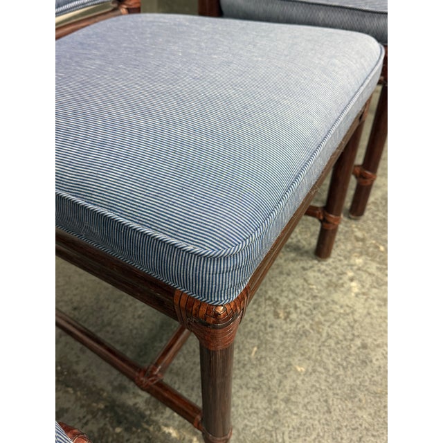 Orlando Diaz-Azcuy for McGuire Furniture Target Back Upholstered Chairs, Set of Four For Sale - Image 12 of 12