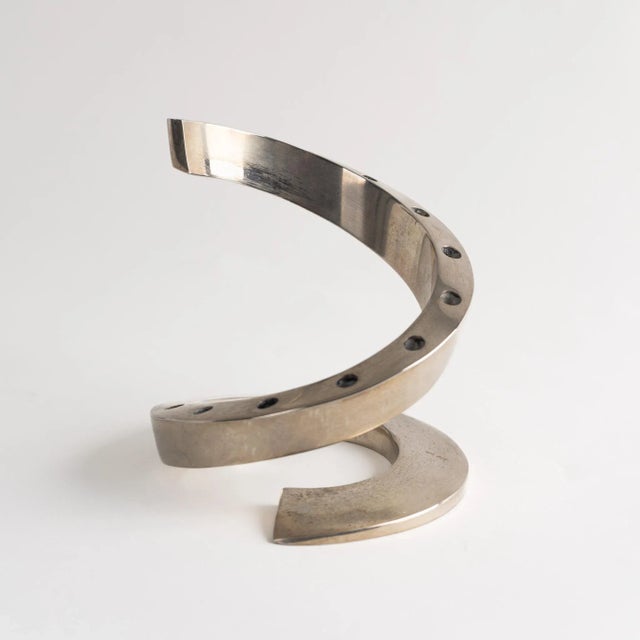1960s Vintage Mid-Century Silver-Plated Spiral Candlestick Holder by Dansk For Sale - Image 5 of 11