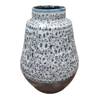 Topferhof Romhild Purple and White Fat Lava Vase For Sale