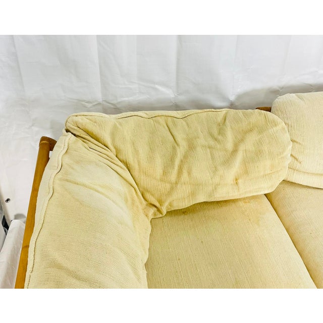 Vintage 6-Piece Bamboo Modular Sofa, Cream Upholstery, 1970s For Sale - Image 10 of 18