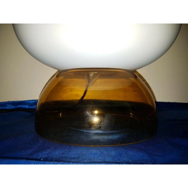 White Vintage Murano Glass Table Lamp from Tre, 1980s For Sale - Image 8 of 10