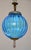 Extraordinary vintage pendant in blue Murano glass. Design period: 1960. The chain has been replaced, the upper and lower...
