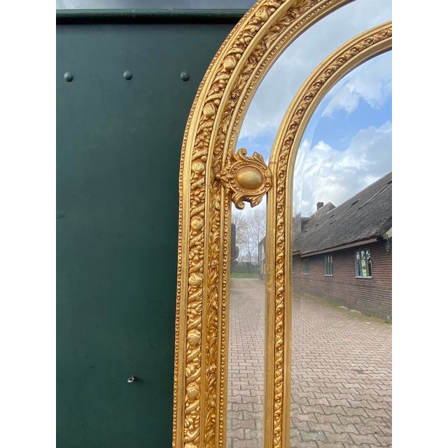 Gold Late20C French Louis XVI Gold Beech Floor Mirror 1pc Antique Style For Sale - Image 8 of 13