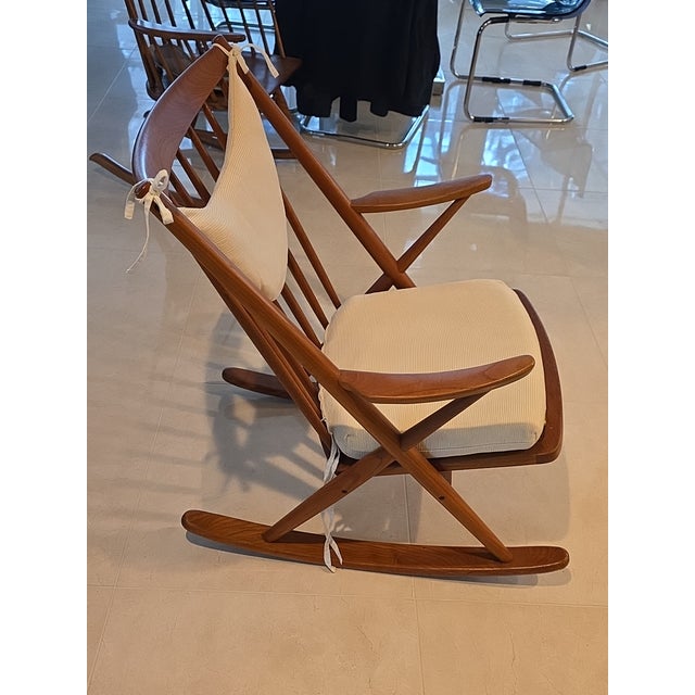 Mid-Century Modern 1960s Bramin Mobler Frank Reenskaug Mid-Century Danish Teak Rocking Chair For Sale - Image 3 of 6