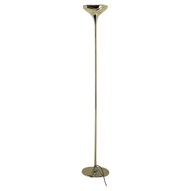 Italian Brass Torchiere Floor Lamp, 1970s For Sale