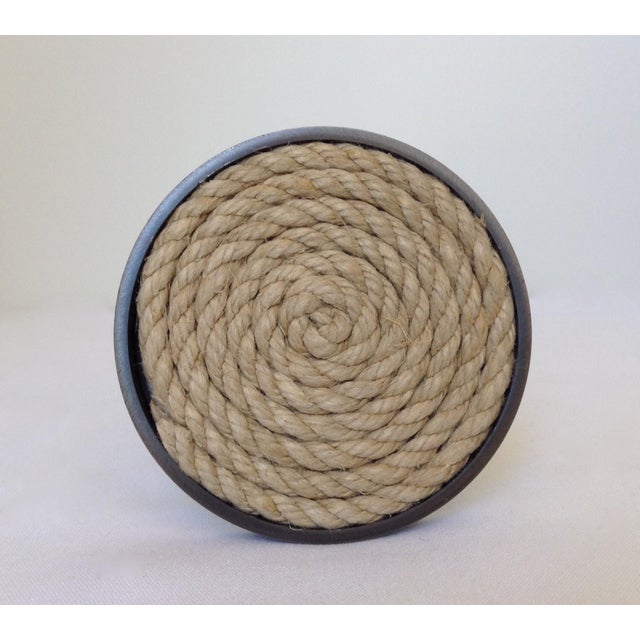 1990s C.1990s German Brushed Bronze Brown Nickel Tieback With Nautical Rope Detail For Sale - Image 5 of 8