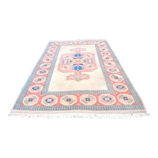 1960s Vintage Turkish Wool Area Rug For Sale