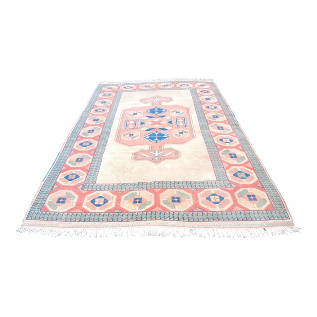 1960s Vintage Turkish Wool Area Rug For Sale