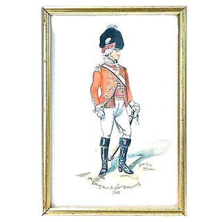 D. Wilson Antique Soldier Watercolor For Sale