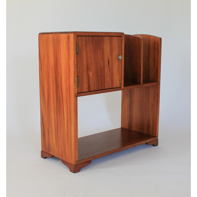 Mid-Century Modern Art Deco Era Wood Side Phone Book Shelf Cabinet For Sale - Image 3 of 10