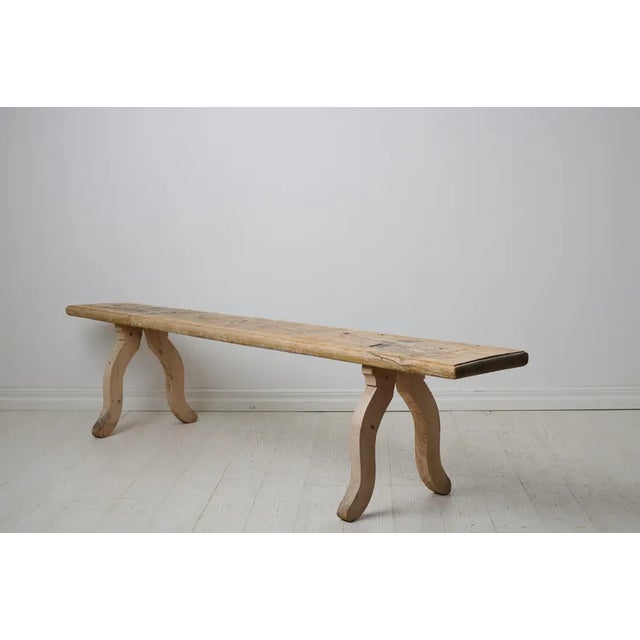Antique Swedish Folk Art Bench For Sale - Image 6 of 10