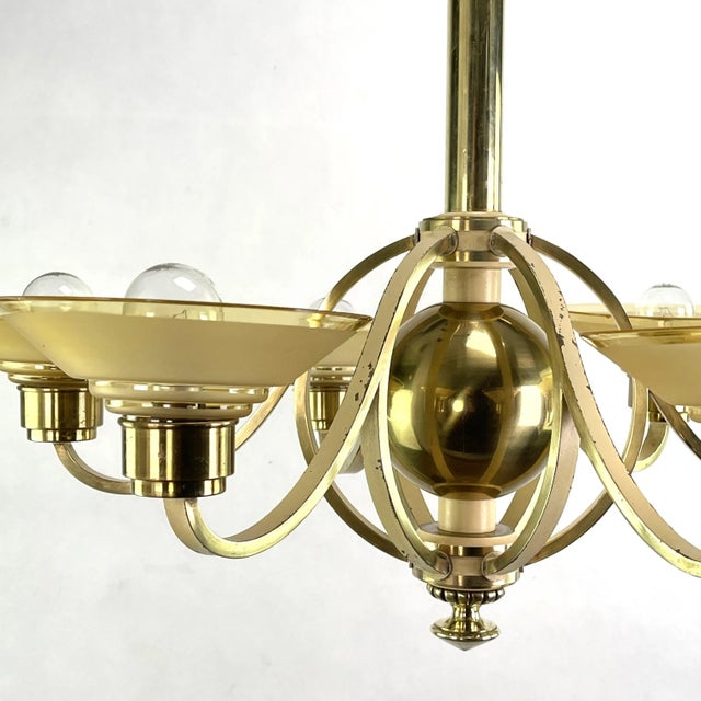 Art Deco Chandelier from Atelier Petitot, 1920s For Sale - Image 4 of 12