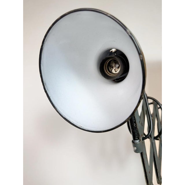 Black Industrial Black Enamel Scissor Wall Lamp, 1950s For Sale - Image 8 of 18