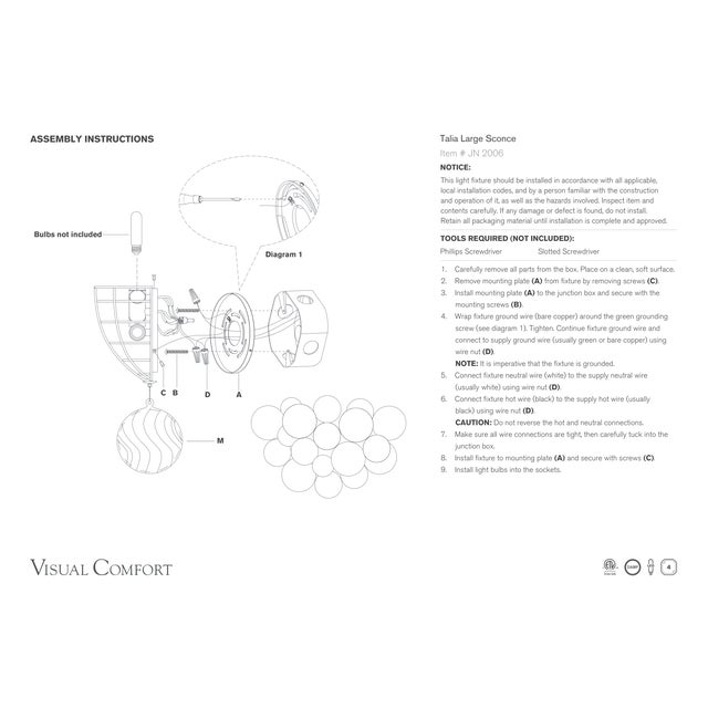 Gold Julie Neill for Visual Comfort Signature Talia Large Sconce in Gild with Clear Swirled Glass For Sale - Image 8 of 10