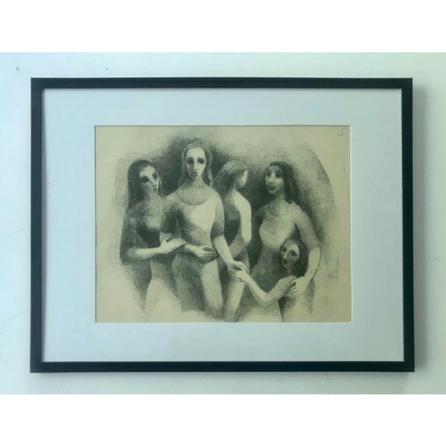 Glass Mid Century Art Sketch by Barbara Lekberg For Sale - Image 7 of 7