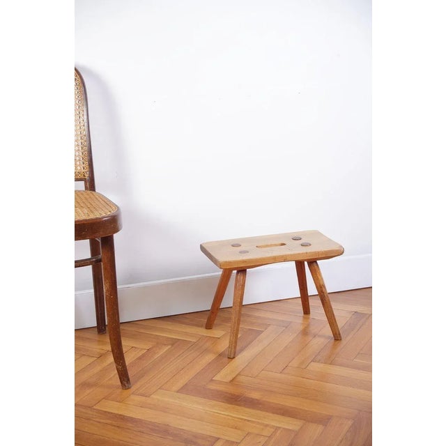 Vintage Czech Rustic Stool, 1940s For Sale - Image 15 of 16