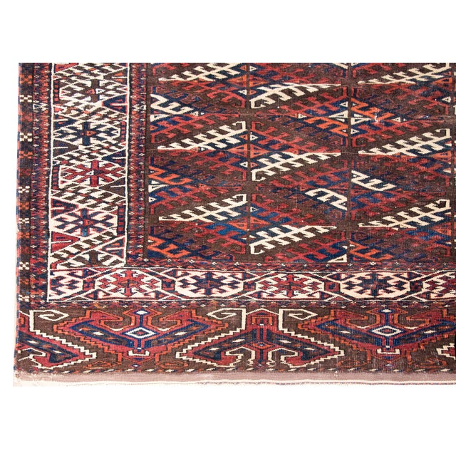 Early 20th Century Persian Yamut Rug For Sale - Image 12 of 14