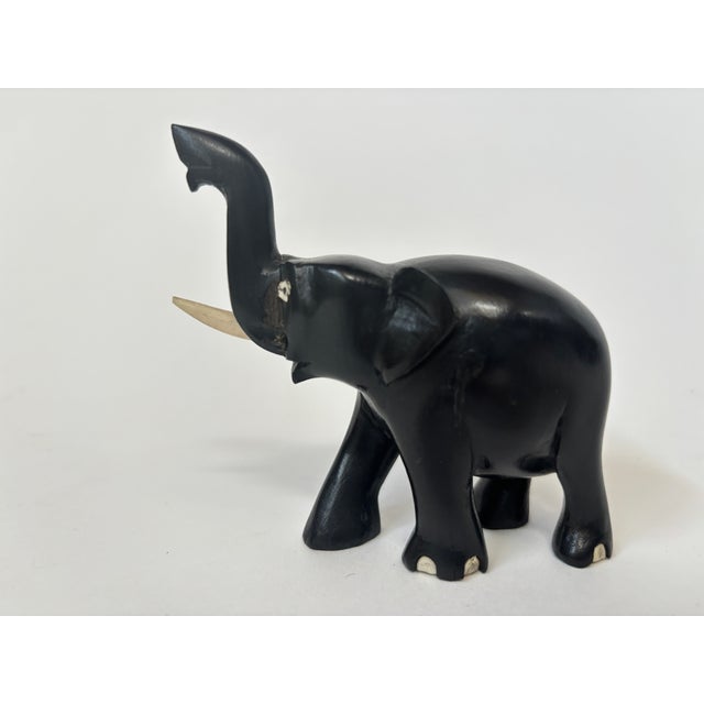 Antique Hand Carved Anglo-Indian Elephant Sculpture, Ebonized Wood For Sale - Image 13 of 14