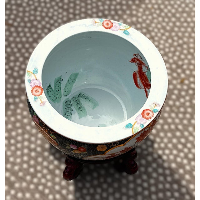 1970s Fish Bowl Planter With Stand For Sale - Image 5 of 9