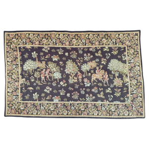 French Aubusson Style Medieval Design Jaquar Tapestry, 1960s