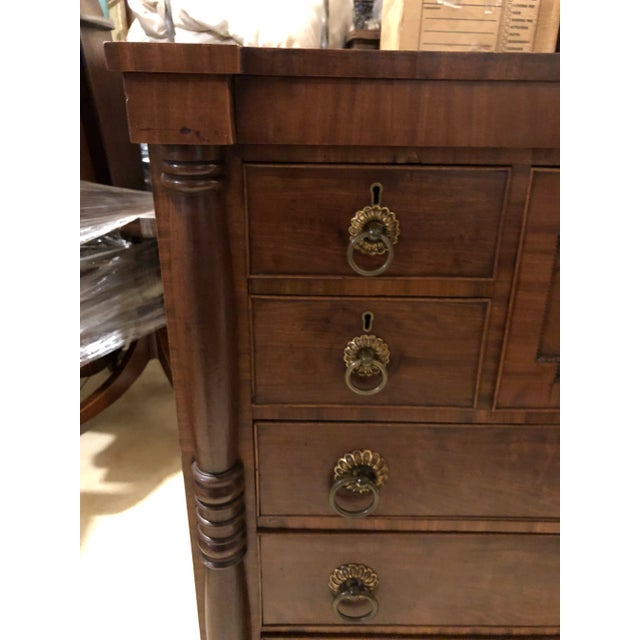 Mid 1800s English Mahogany Gents Chest With Ring Pulls For Sale - Image 4 of 11