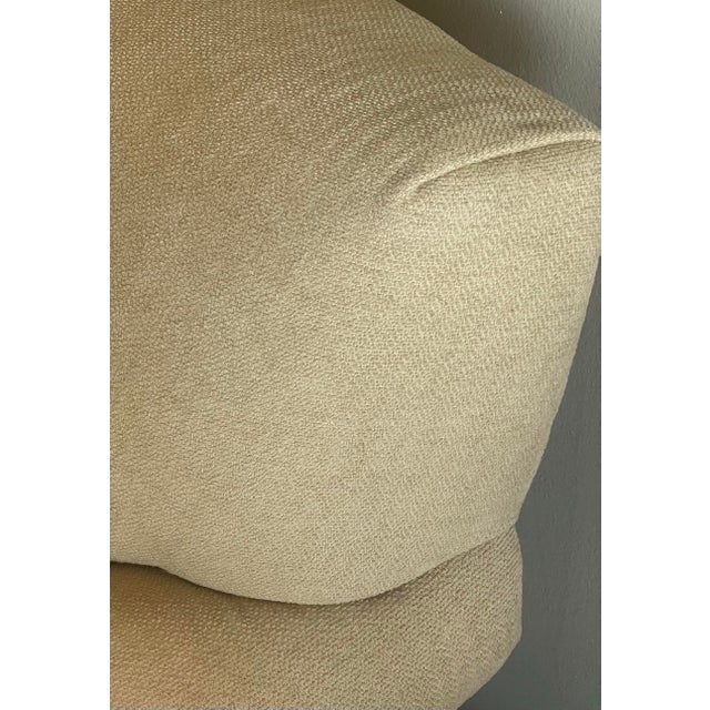 Light Yellow Baker Simmons Sofa With Dressmaker Flounce, in Straw Chenille For Sale - Image 8 of 12